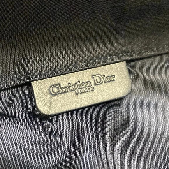 Auth DIOR/ChristianDior Trotteur - Cream Dark Navy Jacquard Leather Pouch - Picture 5 of 7